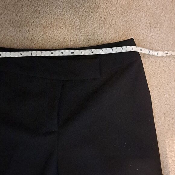 Trousers Women’s Black Wide Leg Front Button Zip Fly Lined Sz 12 Polyester Crepe - Picture 8 of 11